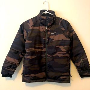 Patagonia Kids Camo Puffer Jacket - Brown and Black